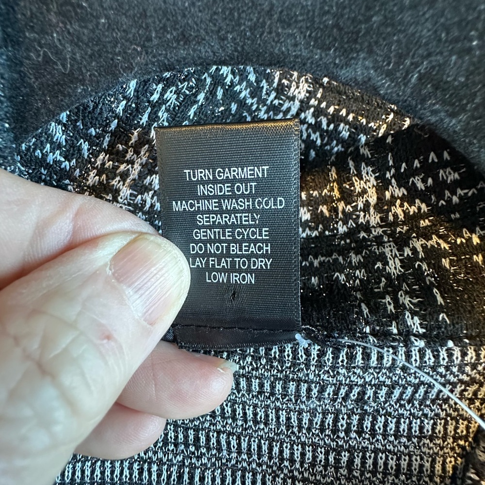 🖤🤍 NWT Soho Black & White Plaid Tweed Jacket Small - Picture 7 of 7